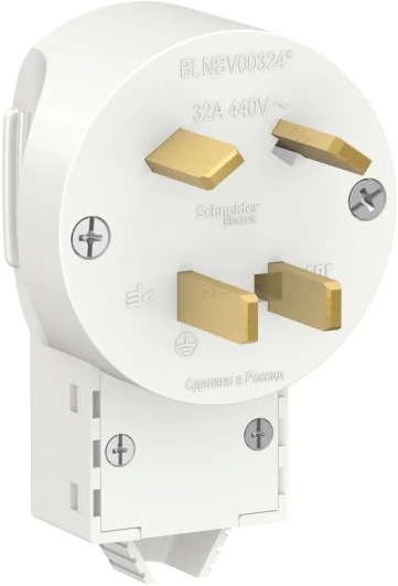 BLNSV003241 Вилка с заземлением для электроплиты 32А 440В (белый) Systeme Electric Blanca BLNSV003241
