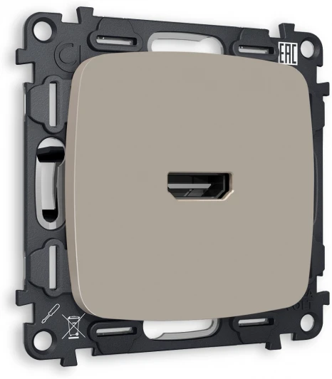 MO374010 Комплект механизма Ambrella Volt розетки HDMI 2.0 OMEGA MO374010 Серо-бежевый матовый 40V/500MO 2.0GHz 5-18Gbit/s QUANT