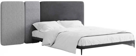 709376 Кровать Licata ОГОГО (арт.709376), (Ткань,Рогожка,Микрошенилл/Серый)