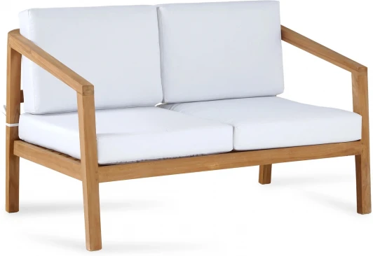 889249 Диван 2-х местный с подушками Augusto (Массив тика,Ткань/Бежевый) ОГОГО Обстановочка! арт.889249