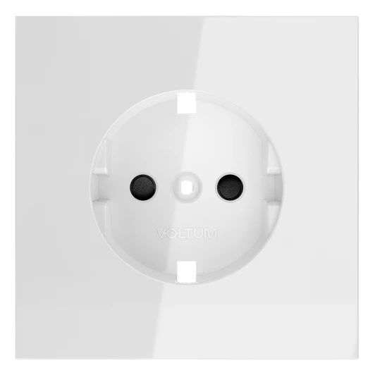 VLS000701 Накладка для розетки с заземлением и защитными шторками Voltum S70 VLS000701 (белый глянцевый)