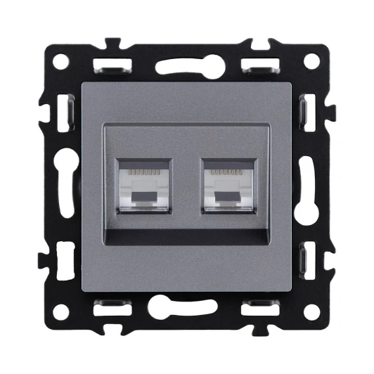AS-018GY Розетка двойная Ethernet RJ45 серый Kollinger Asthetik AS-018GY