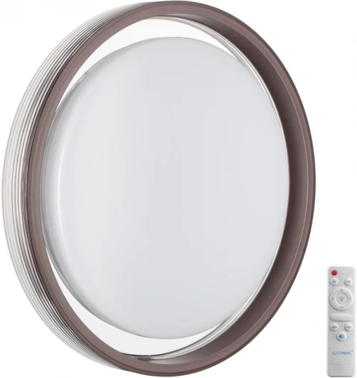 7698/DL Настенно-потолочный светильник Sonex 7698/DL Meden пластик/кофе/прозрачный LED 48Вт 3000-6000K пульт ДУ (220V, круглые, IP43)