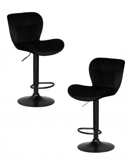 LM-5022-N_B-M_V-MJ9-101 Набор 2 шт стул барный DOBRIN BARNY BLACK (черный велюр (MJ9-101))