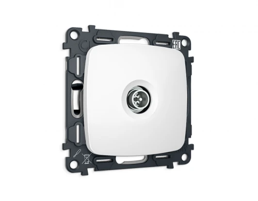 MO133005 Комплект механизма ТВ-розетки оконечной экранированной встраиваемый (белый матовый) Ambrella Volt QUANT MO133005