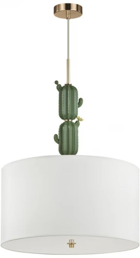 5425/3 Подвесной светильник Odeon Light Cactus 5425/3 золотой/зеленый/белый/металл/керамика/ткань E27 3*60W