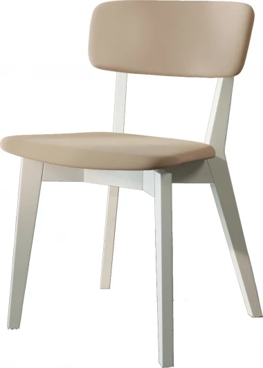 101811 Стул ТДК Ливорно белый, велюр бежевый