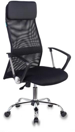 KB-6N/SL/B/TW-11 Кресло руководителя Бюрократ KB-6N черный TW-01 TW-11 сетка/ткань с подголов. крестовина металл хром