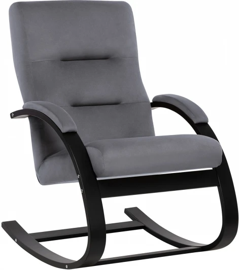 2500000189302 Кресло-качалка Leset Милано (Фанера,Березовый шпон,Металл,Велюр/Серый) арт.2500000189302