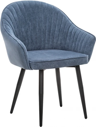 2500000185823 Стул с подлокотниками Вайд, каркас Черный, велюр Синий 2500000185823 Leset