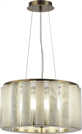 SL1516.303.06 Подвесной светильник ST Luce Delight SL1516.303.06 Бронза, Прозрачный/Белый алебастр E14 6*40W (220V, на тросе, круглые)