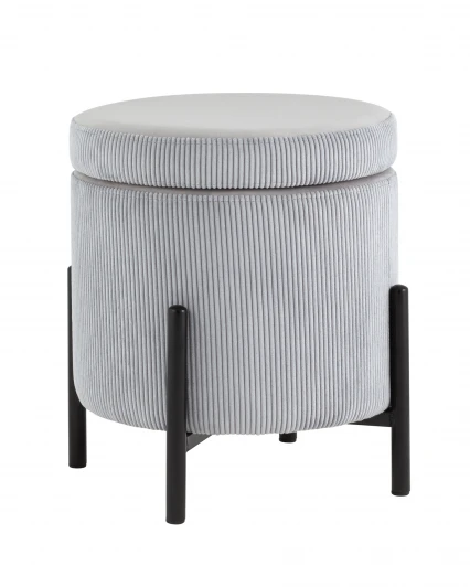 УТ000036726 Пуф Дали с ящиком велюр светло-серый УТ000036726