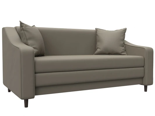 129769 Диван прямой Лига-071 (ЛДСП,Брус,Фанера/Дерево/Экокожа/Бежевый) Лига Диванов 129769