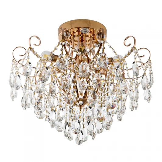 ML.1701.6 GD Потолочная люстра хрустальная на штанге с пультом Modelux MODELUX ML.1701.6 GD