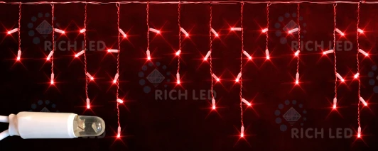 RL-i3*0.5-CT/R Гирлянда светодиодная Бахрома красная 220B, 112 LED, провод прозрачный, IP65 RL-i3*0.5-CT/R Rich LED