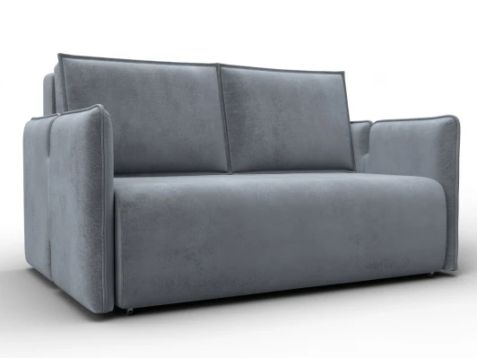 137023 Диван прямой Лига-117 (ЛДСП,Брус,Фанера,Велюр/Серый) Лига Диванов 137023