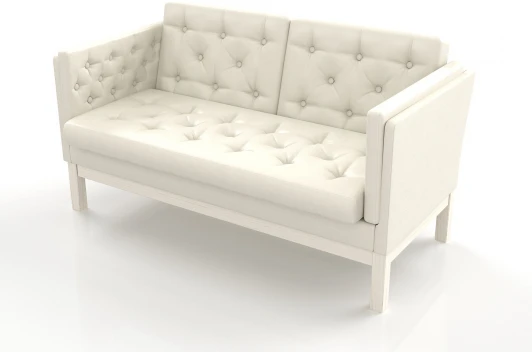 20714 Диван Arsko Айверс М беленый дуб белый кожзам