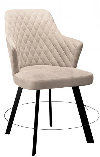 00-00068829 Стул DikLine 245 поворотный, C103 крем, ножки черные