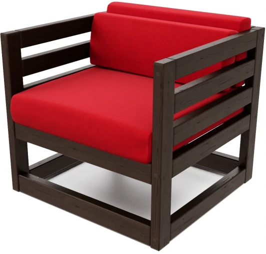 221113 Кресло Arsko Магнус венге велюр красный