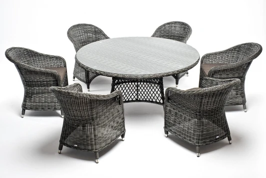 ECR6T-7-SET graphite "Эспрессо–150 R" обеденная группа плетеная, цвет графит 4SIS арт.УТ-00006085