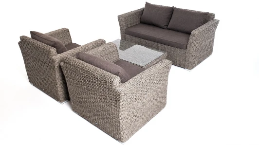 KSS2C2T-4-SET-TW gray "Капучино Сингл" лаунж-зона из искусственного ротанга (гиацинт), цвет серый 4SIS арт.УТ-00004225