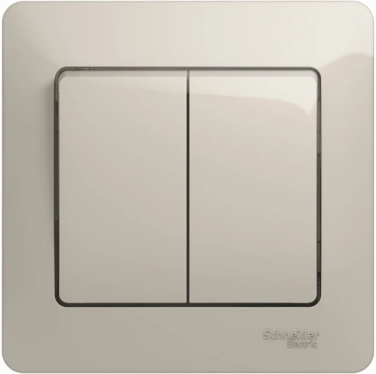 GSL000952 Выключатель встраиваемый двухклавишный (молочный) Systeme Electric Glossa GSL000952