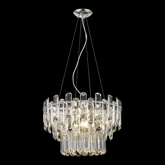 WE107.09.103 Подвесная люстра ярусная Wertmark Lazzara WE107.09.103 (220V, хрусталь, на тросе, круглые)
