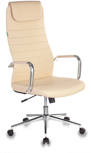 KB-9N/ECO/OR-12 Кресло руководителя Бюрократ KB-9N/ECO бежевый эко.кожа с подголов. крестовина металл хром