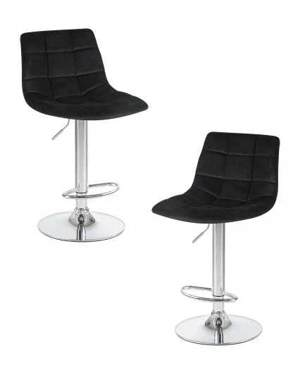 LM-5017-N_CH-M_V-MJ9-101 Набор 2 шт стул барный DOBRIN TAILOR (черный велюр (MJ9-101))
