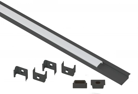 2206B Комплект с врезным анодированным профилем для светодиодной ленты 2м ЭРА 2206B 2206B