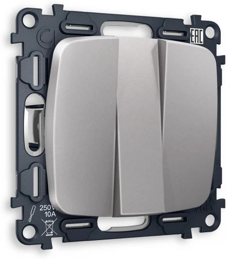 MO505010 Комплект механизма Ambrella Volt 3-клавишного выключателя OMEGA MO505010 Сталь матовый QUANT