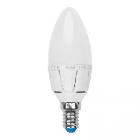 LED-C37 7W/NW/E14/FR PLP01WH Набор из 5штук Лампочка светодиодная E14 7W свеча белая Uniel LED-C37 7W/NW/E14/FR PLP01WH Набор из 5штук