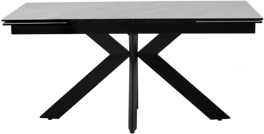 614M04920 Стол BELLUNO 160 MARBLES KL-99 Белый мрамор матовый, итальянская керамика/ черный каркас M-City 614M04920