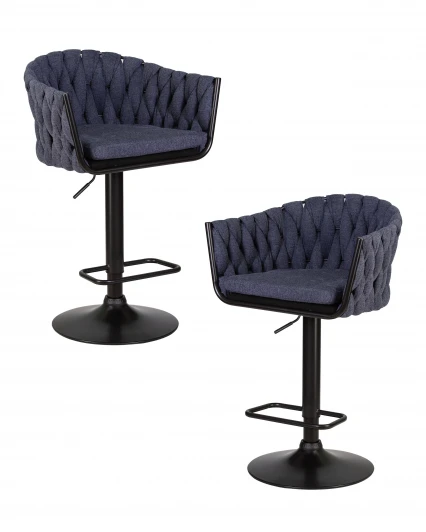 LM-9690-N_B-M_TT-LAR-275-29 Набор 2 шт стул барный DOBRIN LEON (синяя ткань (LAR-275-29))