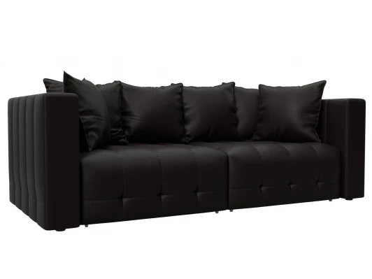 129903 Диван прямой Лига-052 НПБ (ЛДСП,Брус,Фанера/Пластик/Экокожа/Коричневый) Лига Диванов 129903