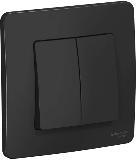 BLNVS010506 Выключатель встраиваемый двухклавишный (антрацит) Systeme Electric Blanca BLNVS010506