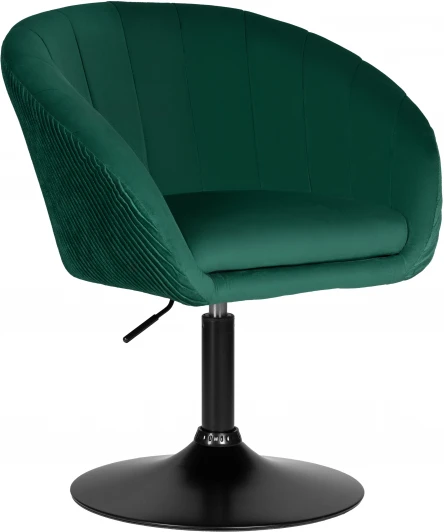 8600_BlackBase-LM EDISON BLACK, цвет сиденья зеленый велюр (1922-9), цвет основания черный Кресло дизайнерское DOBRIN EDISON BLACK (зеленый велюр (1922-9)) 8600_BlackBase-LM BLACK, цвет сиденья зеленый (1922-9), основания черный