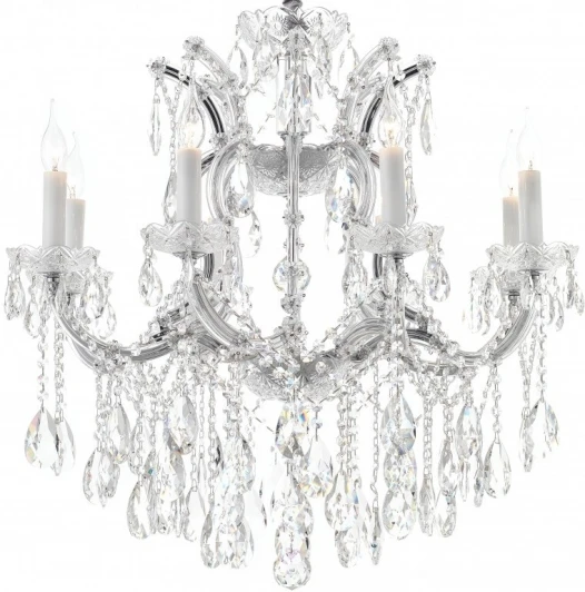 6071-8 CR+CL Подвесная люстра iLamp Diamond 6071-8 CR+CL (220V, на цепи, подсвечник, свеча)