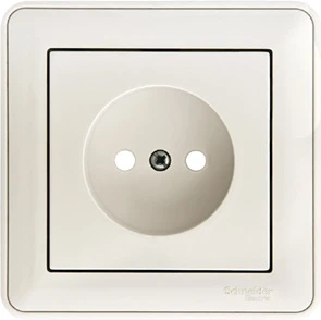 RS16-151-18 Розетка встраиваемая без заземления со шторками (белый) Systeme Electric RS16-151-18