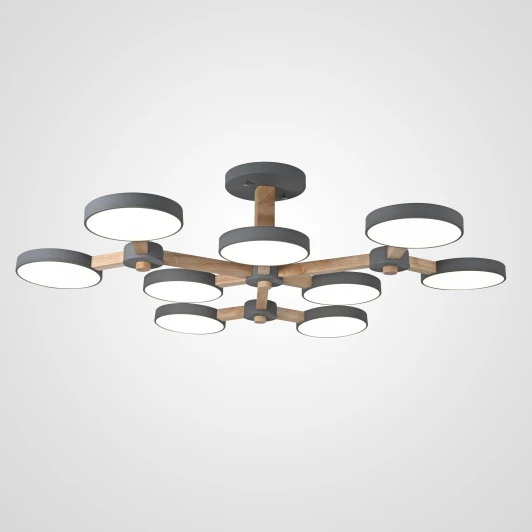 Turna-X01 Потолочная люстра на штанге LED TURNA Серый ImperiumLoft Turna-X01 (178305-26, Умный дом, WiFi, голосовое управление)