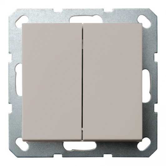 G3022T Выключатель двухклавишный проходной (тауп soft touch) Jasmart G-Classic G3022T