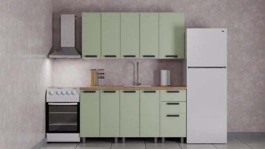 Н00232026 ГК Аленушка 1,6м Магнолия Фисташка/Фисташка,скоба черный,сонома