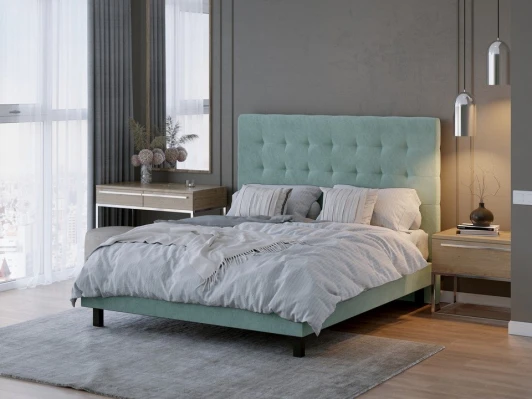 1927058 PROxSON Кровать Madrid Boxspring Standart (Ткань: Велюр Monopoly Мятный лёд (670)) 180x200