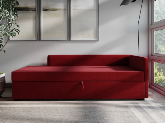 221121 Диван-кровать Arsko Велес Угол правый велюр красный