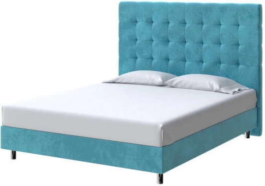 2027381 PROxSON Кровать Madrid Boxspring Standart (Ткань: Велюр Лофти Лазурь) 90x200