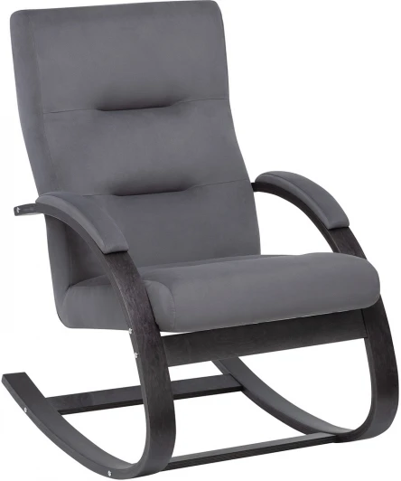 2500000189296 Кресло-качалка Leset Милано (Фанера,Березовый шпон,Металл,Велюр/Серый) арт.2500000189296