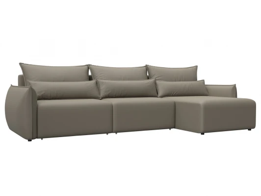 129890 Диван угловой Лига-051 НПБ Лонг угол универсальный (ЛДСП,Брус,Фанера/Пластик/Экокожа/Бежевый) Лига Диванов 129890