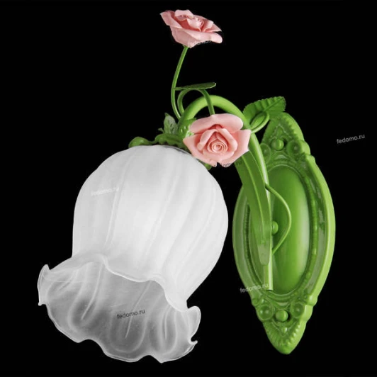 11470/1W GREEN Бра Natali Kovaltseva Rose, 1 плафон, зеленый с розовым и белым