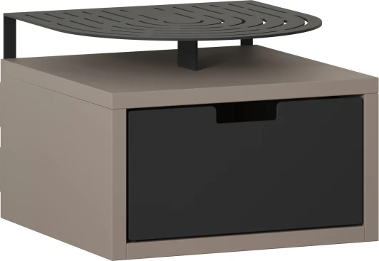 LEV01136 Тумба прикроватная OSLO NIGHTSTAND LEVE (ЛДСП,Металл/Черный,Бежевый) арт.LEV01136