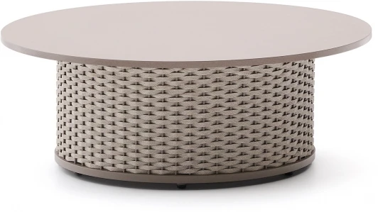 263200 Уличный журнальный столик Sedalis из алюминия и веревки серого цвета Ø99 см La Forma (ex Julia Grup) арт.263200